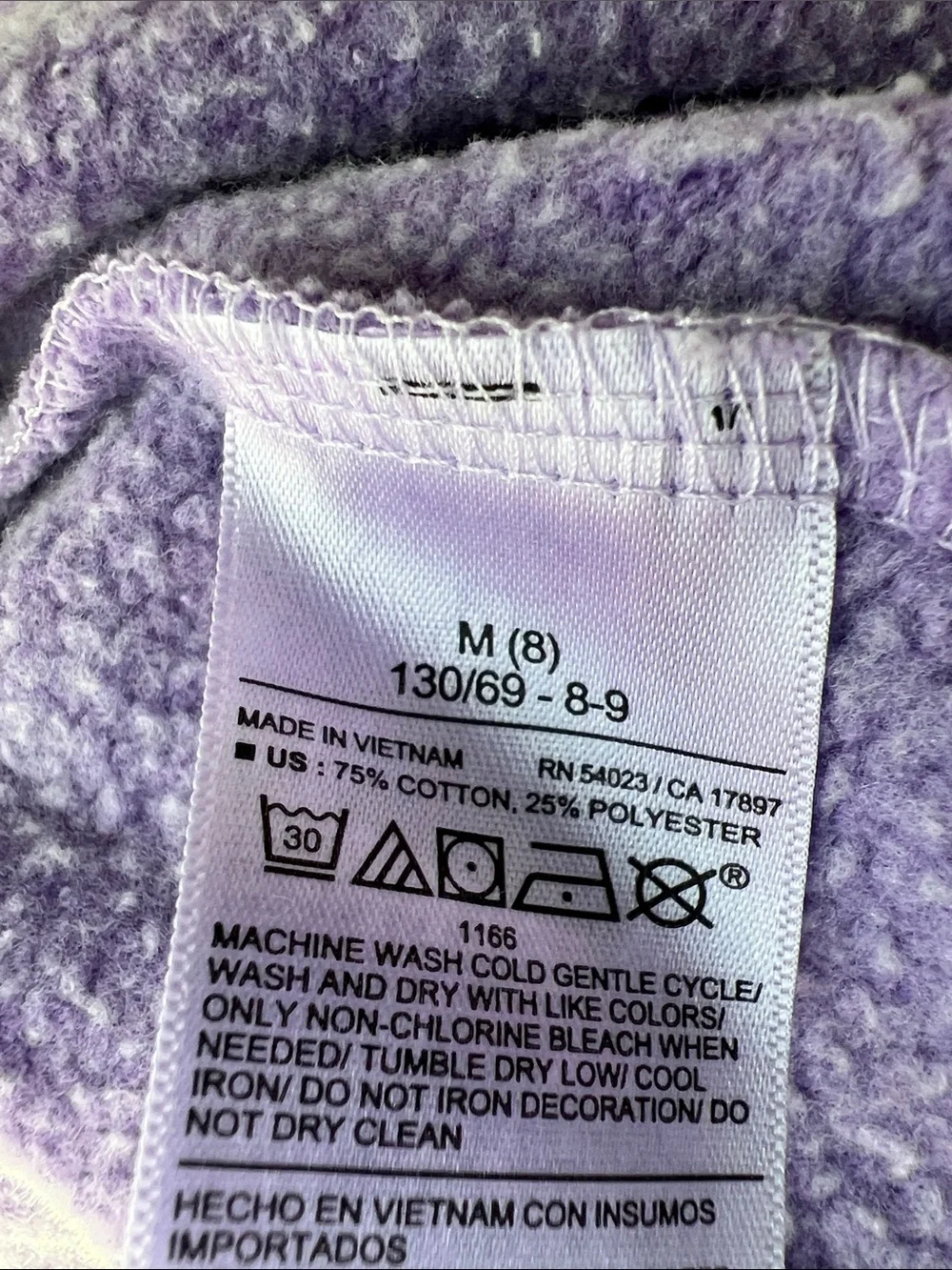 Old Navy | Kids Lavender Hoodie with Black Cherry Graphic Size M (8)